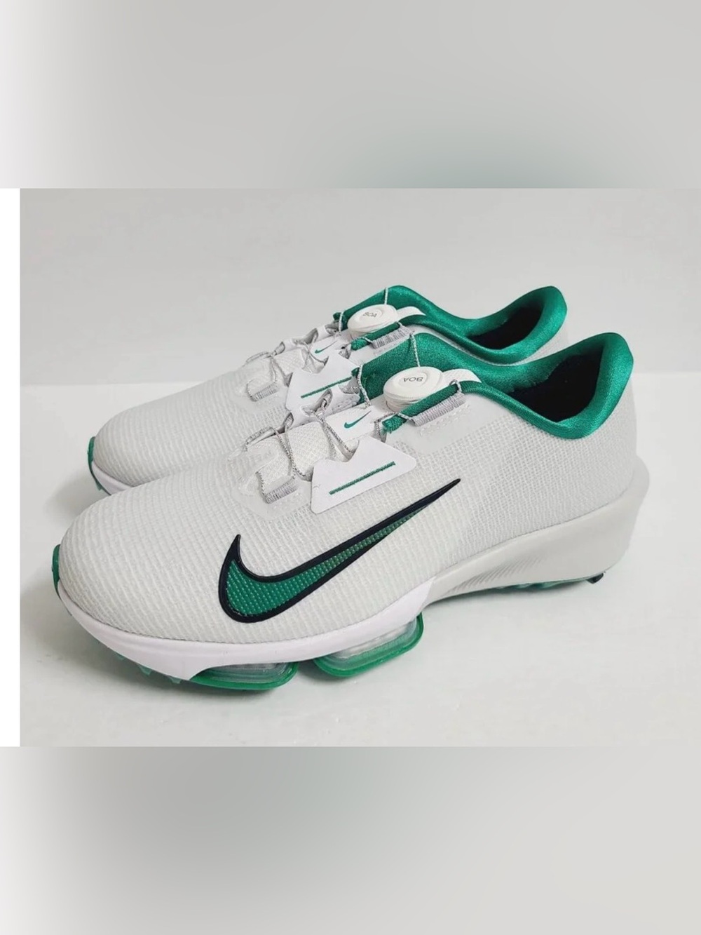 Nike Men’s White and Green Golf Sneakers